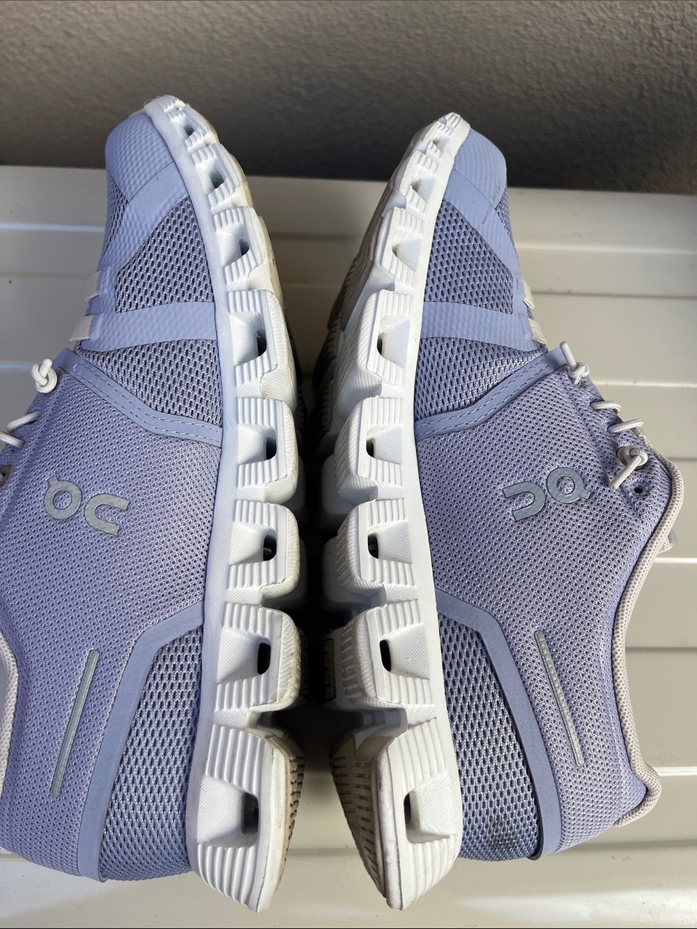 On Cloud 6 Women 7.5 light blue/Gray/White Lace-Up Mesh Athletic Sneakers - Picture 4 of 7